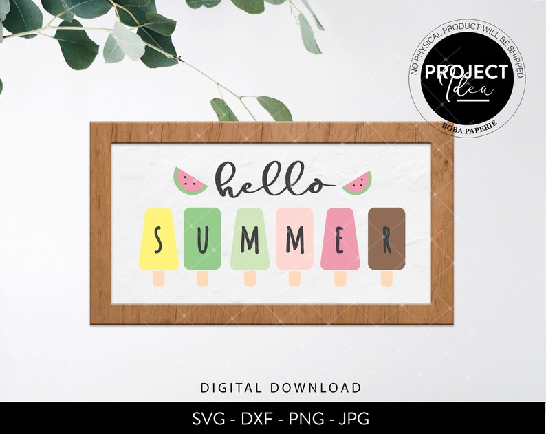 Download Hello Summer SVG Popsicles SVG Watermelon sign Cute Summer ...