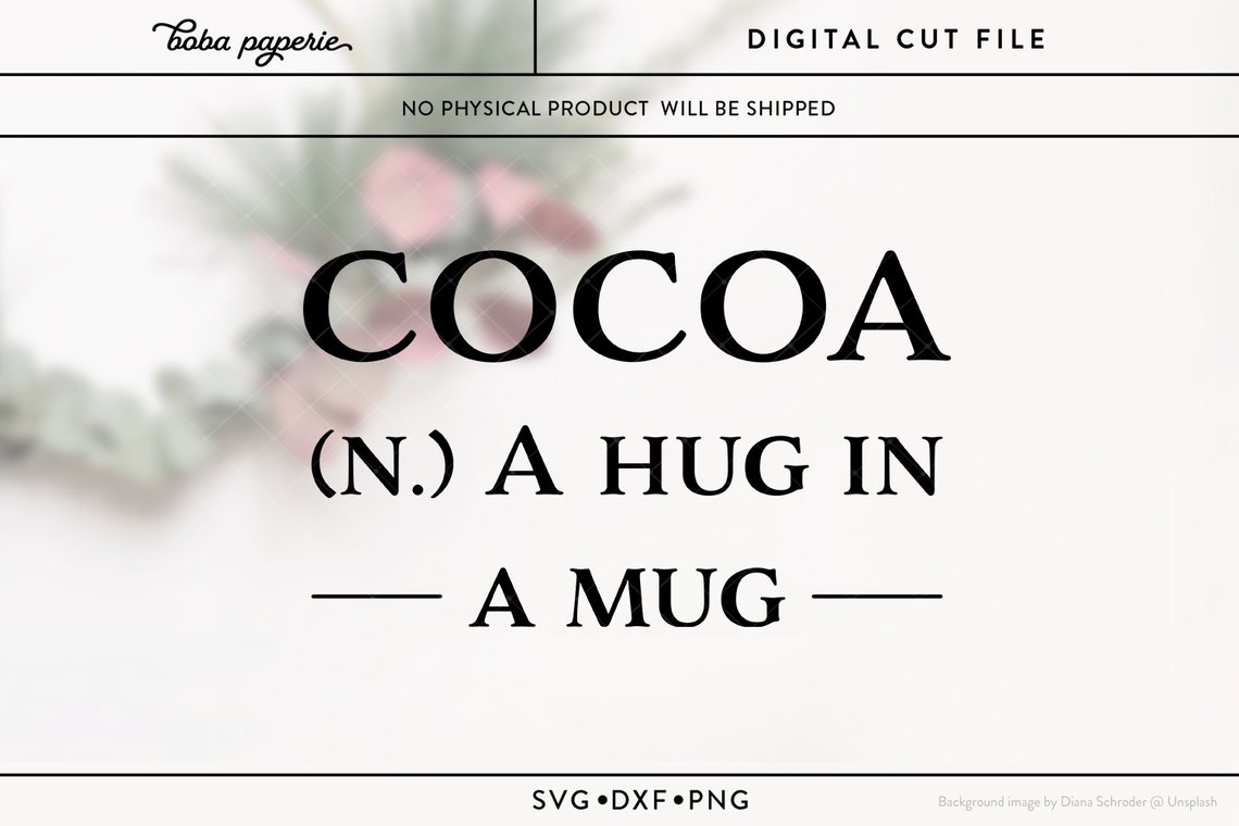 Cocoa A Hug in a Mug SVG Cocoa Definition Svg Hot Cocoa Mug Etsy