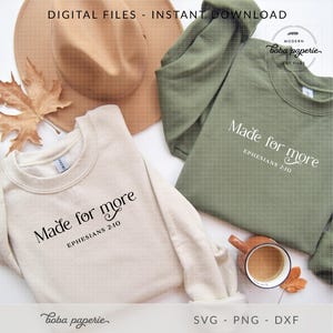 Gemaakt voor meer Svg | Digitale download | Christelijke Svg | Jezus inspirerende Svg | Efeziërs 2:10 | Religieuze svg | Katholiek shirt svg