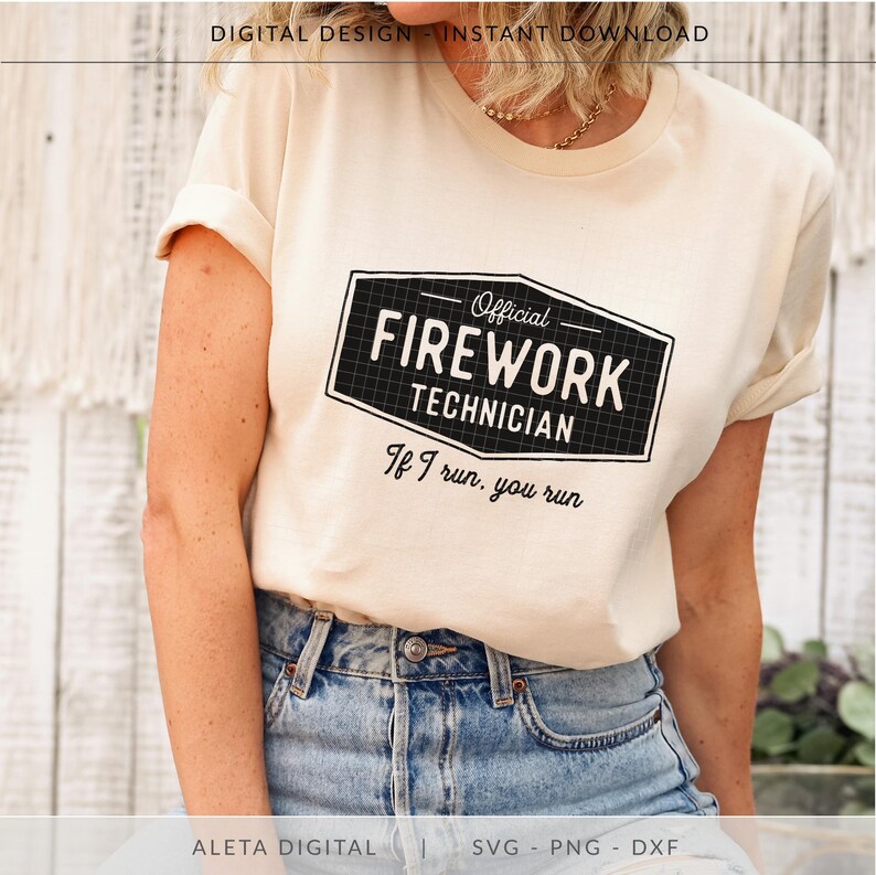 Official Firework Technician, If I Run You Run SVG, funny 4th july shirt, Independence Day cut file, 4th of July SVG, funny firework svg image 7