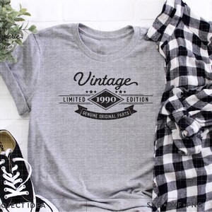 Vintage 1990 svg, vintage 1990 camisa svg, vintage aniversário camisa, aniversário camisa svg, edição limitada, peças originais genuínas, aniversário svg