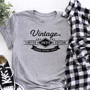 vintage seit 1970 svg, Vintage Geburtstags svg, limitierte Auflage 1970, Originalteile, Vintage 1970 svg, echtes Original svg, Geburtstags-Shirt