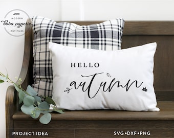 Hello Autumn svg, fall svg, autumn svg, fall shirt svg, fall pillow, fall saying svg, thanksgiving svg, fall decor svg, , farmhouse decor