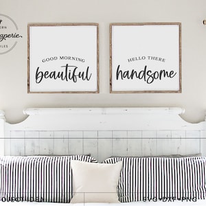 Bom dia lindo SVG, olá lindo svg, Citação romântica svg, Casal dizendo svg, Marido e mulher svg, Placa de quarto svg, Caneca