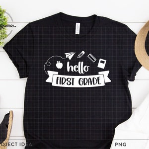 Hello First Grade svg, 1st grade svg, school svg, teacher svg, first grade shirt, back to school svg, 1st grade teacher, teacher shirt svg