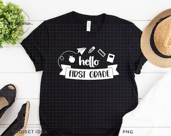 Hello First Grade svg, 1st grade svg, school svg, teacher svg, first grade shirt, back to school svg, 1st grade teacher, teacher shirt svg