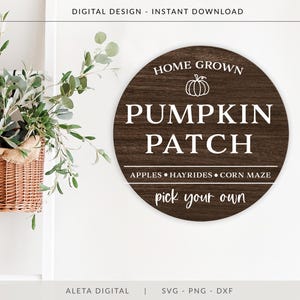 Pumpkin Patch svg, fall svg, fall decor svg, wood sign svg, autumn svg, rustic svg, rustic farmhouse svg, modern farmhouse svg, pumpkin svg image 5