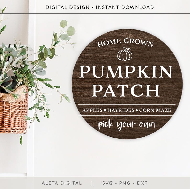 Pumpkin Patch svg, fall svg, fall decor svg, wood sign svg, autumn svg, rustic svg, rustic farmhouse svg, modern farmhouse svg, pumpkin svg image 5