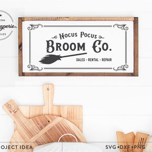 Hocus Pocus Broom Co - Plaque En Métal D'Halloween Vintage Effrayante - Décoration D'Halloween - Décoration Gothique Pour Café, Bar, Cuisine - 14 X 20 Cm