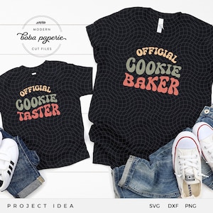 Padeiro de biscoitos SVG, provador de biscoitos oficial SVG, Camisa combinando SVG, Camiseta mamãe e eu, Camiseta de Natal SVG, Natal retrô SVG, Dia das Mães