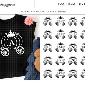 Pumpkin Alphabet Cut File, Pumpkin Carriage, Pumpkin Monogram, Girls Monogram, Girls Alphabet, Fairy Tale Inspired, Princess Pumpkin
