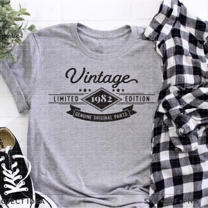 vintage 1982 svg, 40. Geburtstag svg, Geburtstags-Shirt svg, limitierte Auflage svg, Originalteile svg, lustiges Geburtstags-Shirt svg, geboren 1982