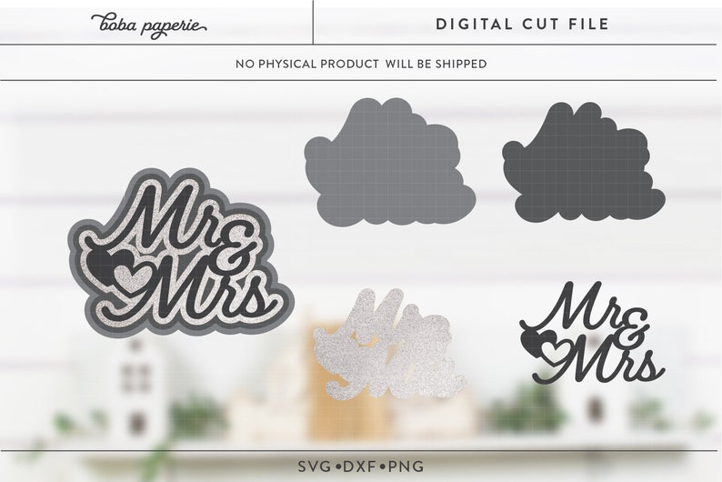 Mr Mrs Cake Topper SVG Wedding Cake Topper Svg Layered - Etsy