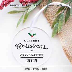 First Christmas as Grandparents SVG, new Grandparents svg, Christmas ornament svg, gift for grandparents svg, christmas pillow svg, new baby