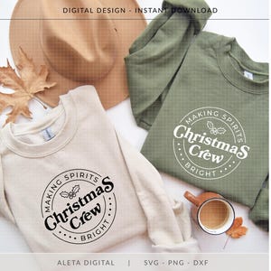 Weihnachts-Crew macht die Stimmung hell SVG PNG, Familienurlaub Design (Digitaler Download)