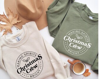 Christmas Crew making spirits bright SVG PNG, Family Holiday Design (Digital Download)
