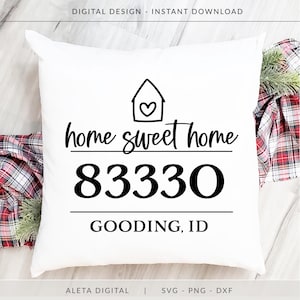 Postleitzahl Rahmen svg, Home sweet home svg, Bauernhausdekor svg, Bauernhausrahmen svg, Hausschild geschnitten Datei, Bauernhausdesign svg, Bauernhausschild