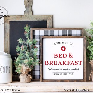 Christmas Sign SVG Bundle, Weihnachtsbäckerei svg, Mistelzweig svg, Schlittenfahrten svg, Milchkeks svg, Zuckerstangen, Nordpol Bett Frühstück svg Bild 2