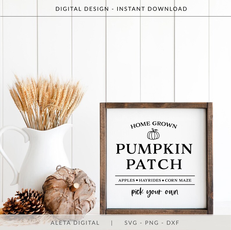 Pumpkin Patch svg, fall svg, fall decor svg, wood sign svg, autumn svg, rustic svg, rustic farmhouse svg, modern farmhouse svg, pumpkin svg image 7