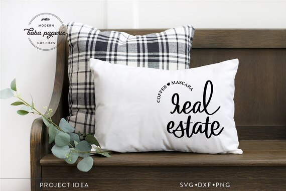 Download Coffee Mascara Real Estate SVG Cut File realtor svg real | Etsy