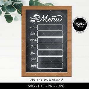 Menu de la semaine svg, menu de cette semaine, menu cuisine svg, signes cuisine svg, signe de la ferme, menu tableau svg, svg de planificateur de menus, signe menu svg