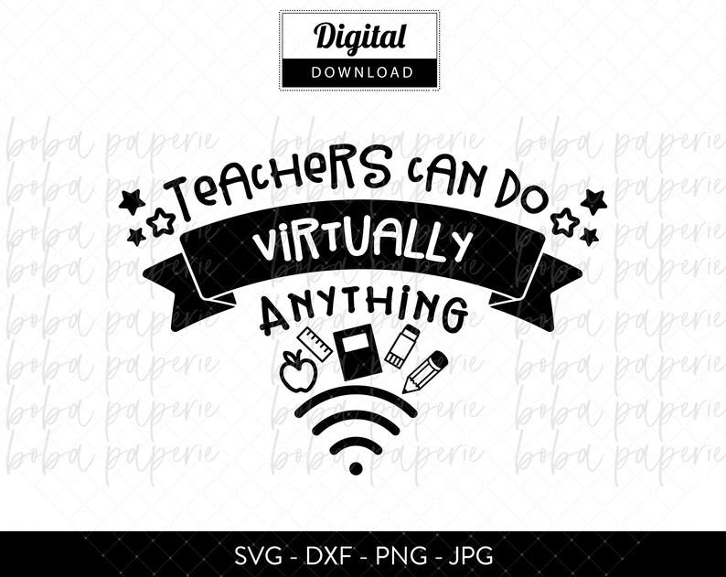 Download Teacher Student SVG Bundle Teachers Can Do Virtually | Etsy