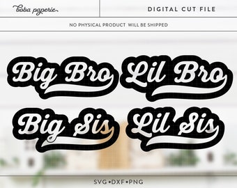 Geschwister SVG Bundle, Big Bro svg, lil bro svg, Lil sis svg, große Sis svg, kleine Schwester Shirt, großer Bruder Shirt, passende Geschwister svg