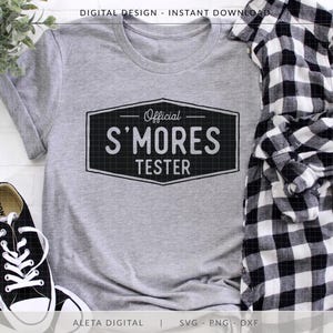 Official S'mores Tester SVG, Summer Camp SVG, funny camp shirt, smores svg, summer shirt svg, funny summer shirt, kids camp, camp life svg image 1