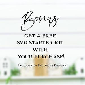 a white shelf with a sign that says bonys get a free svg starter