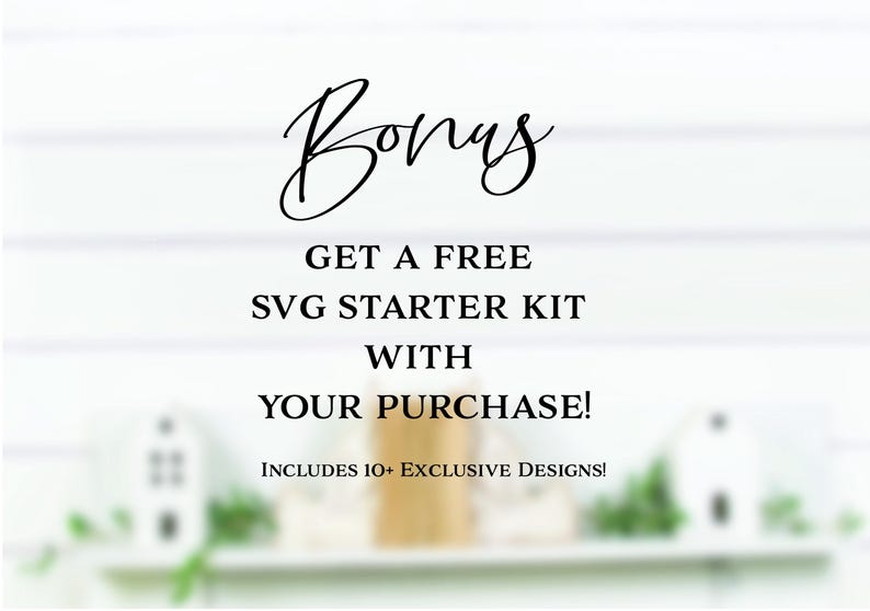 a white shelf with a sign that says bonys get a free svg starter