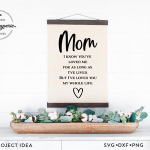 Mamá, sé que me has amado SVG, Día de la Madre svg, Tarjeta del Día de la Madre, Letrero del Día de la Madre, Letrero de madera, Regalo para mamás, Cita de mamá svg
