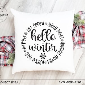 Hello Winter SVG Cut File, farmhouse svg, winter svg,  farmhouse sign, winter farmhouse sign svg, winter shirt svg, winter coffee mug svg