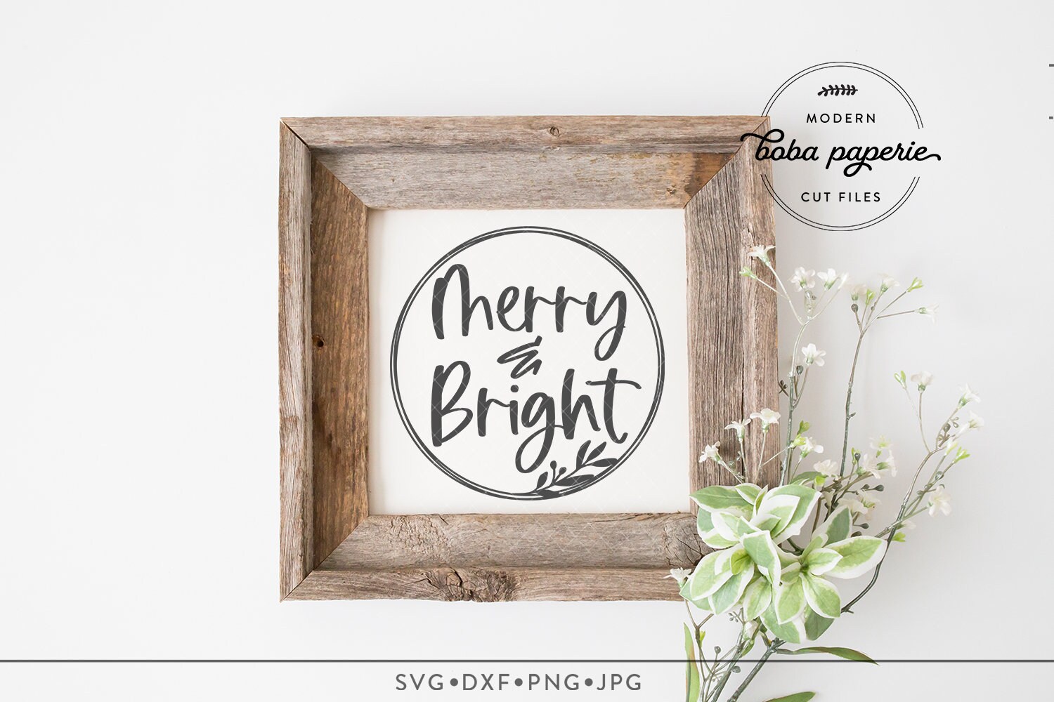 Merry and Bright SVG File Christmas Sign Svg Christmas - Etsy