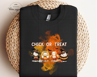 Chick Or Treat Png,halloween Png, Halloween Chicken Png, Funny Fall Png, Cute Halloween, Fall Chicken Shirt sublimation, trick or treat png