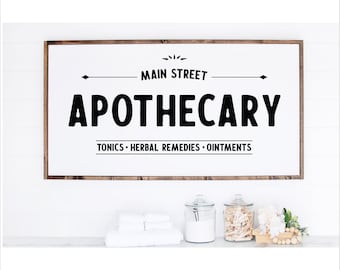 Main Street Apothecary SVG, vintage sign svg, Farmhouse decor SVG, Farmhouse Kitchen svg, Kitchen Wood Sign SVG, vintage shop sign svg