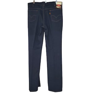 Vintage Levis Saddleman Dacron Polyester Jeans Blue Orange Tag 38 x 34 1970s NEW