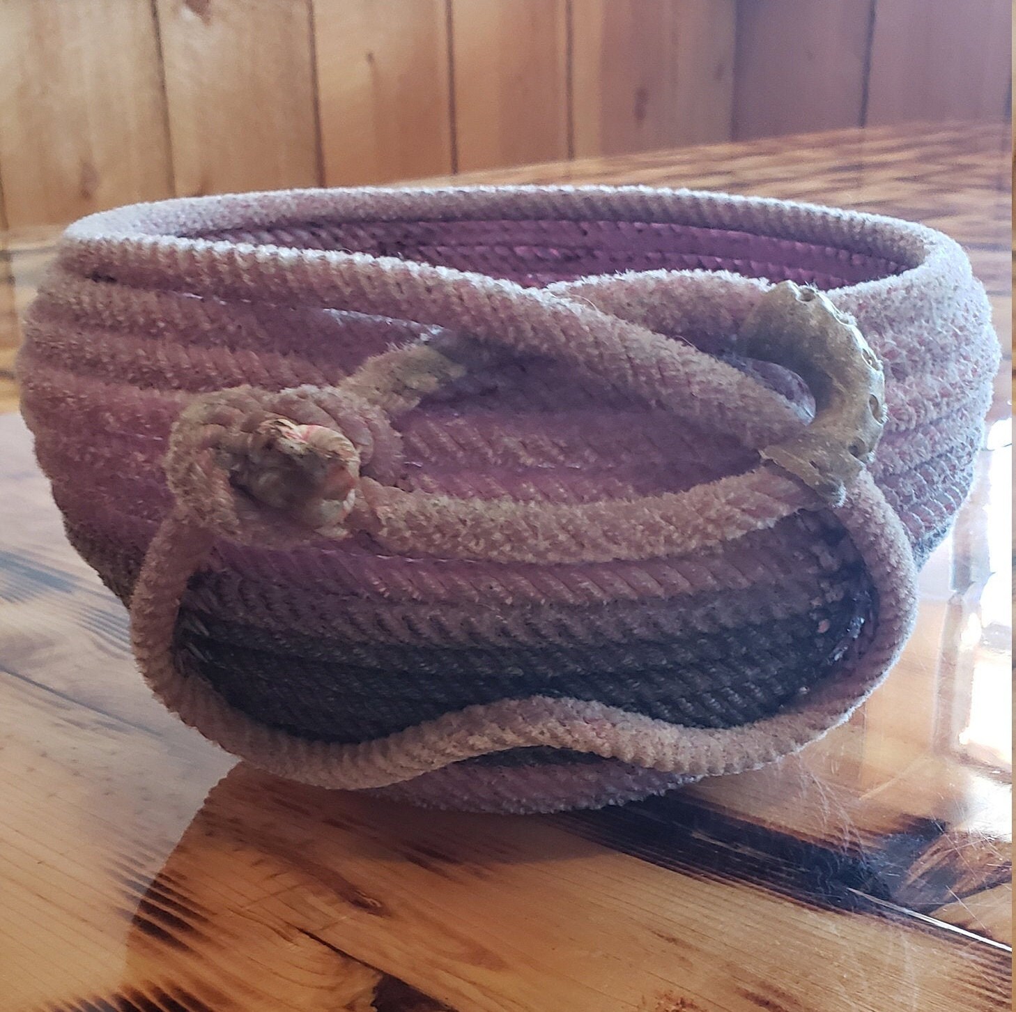 Lariat Rope Basket Pink With Dark Rings | Etsy