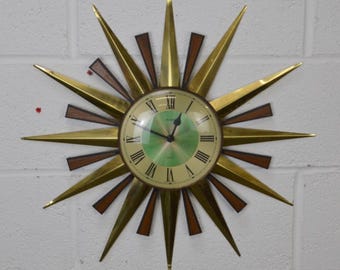 1960 Starbust Wall Clockoriginal United Brand Clock 1960 Starbust Wall Clockoriginal United Brand Clock