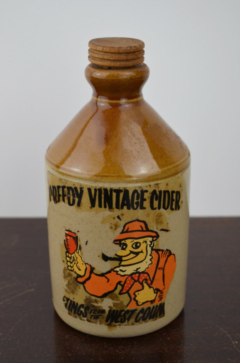 Vintage Stoneware Cider Flagon Etsy
