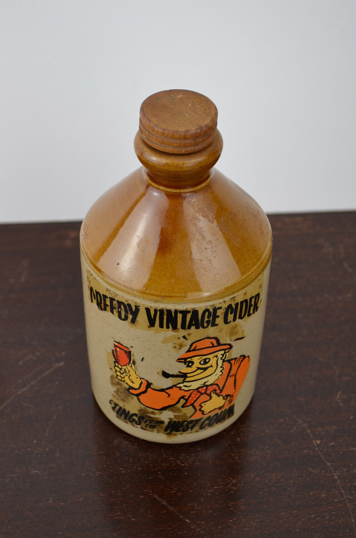 Vintage Stoneware Cider Flagon Etsy