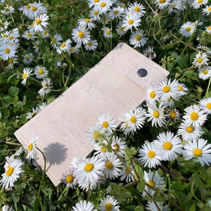 Cartera de mujer blanca, Cartera larga de corcho, Cartera minimalista plegable fina de primera calidad, Regalo personalizado con monograma, Regalo de novia
