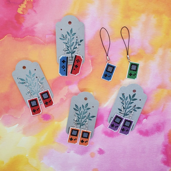 Nintendo Gameboy Color Earrings & Phone Charms - Switch Controller Earrings - Hypoallergenic - Stud Dangle Earrings - Gift for Gamers