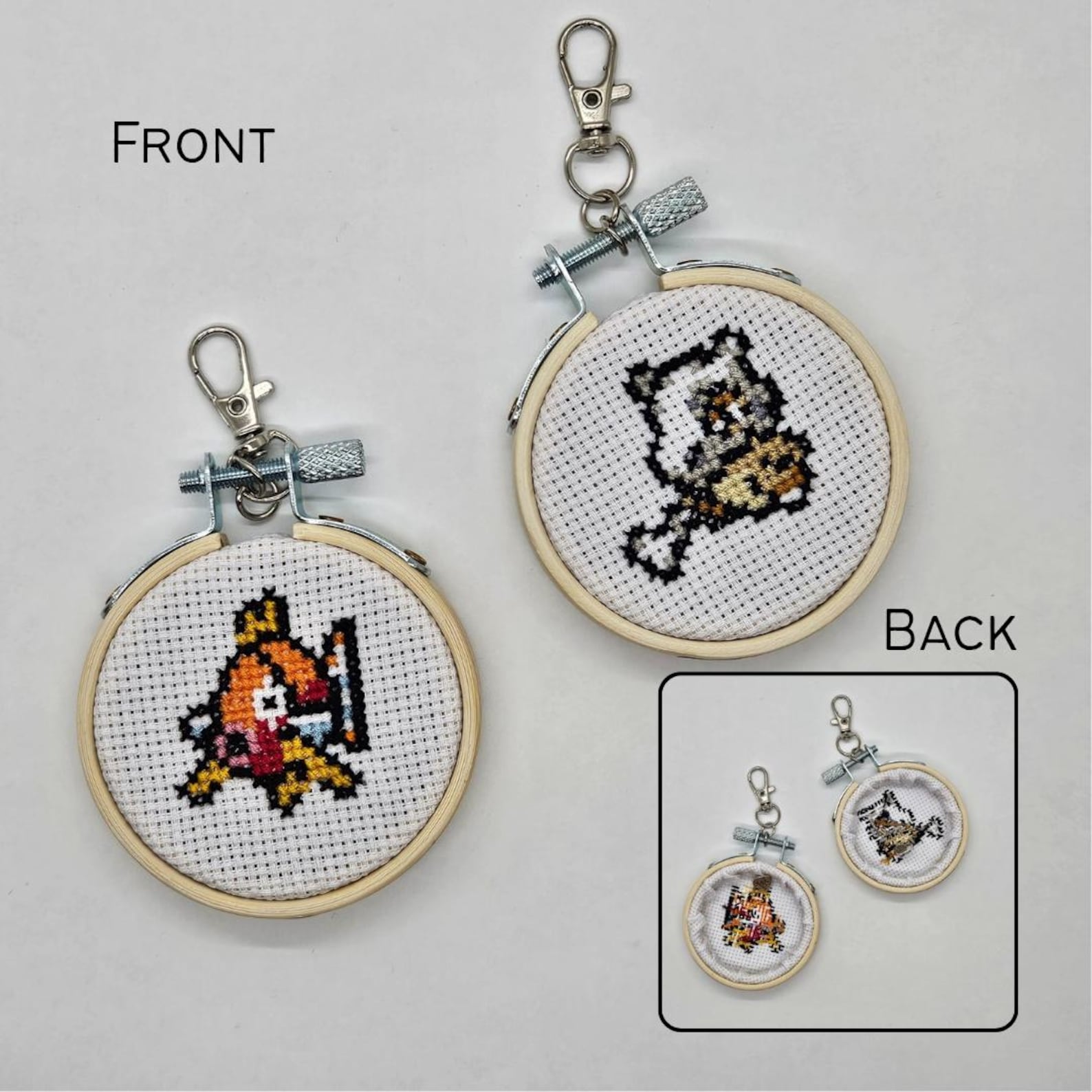 Pokémon Keychains - Finished Cross Stitch Keychain - 2.5 Inch Wooden ...