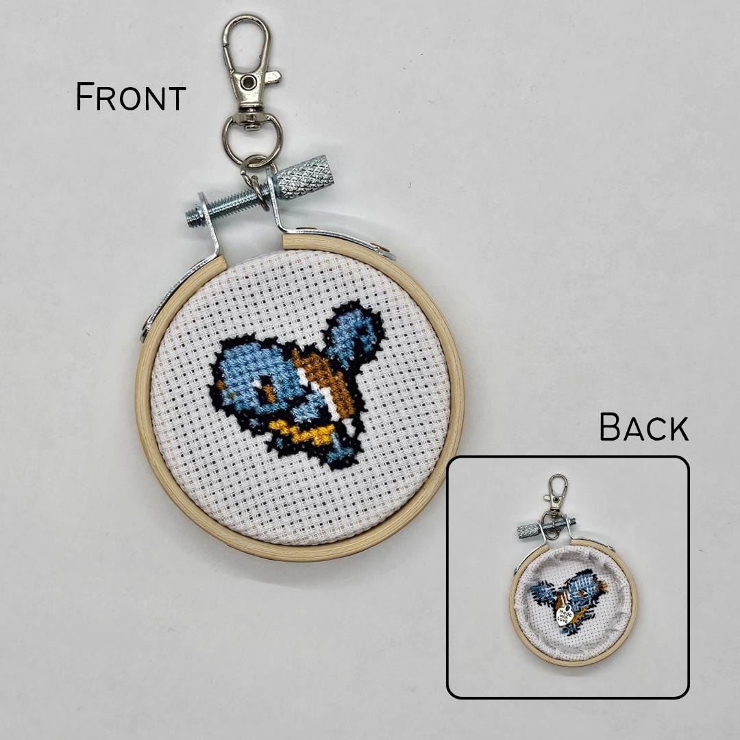 Pokémon Keychains - Finished Cross Stitch Keychain - 2.5 Inch Wooden ...