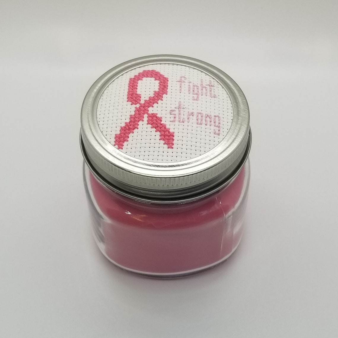 Mason Jar Candle Breast Cancer Awareness Wild Flower Scent Etsy