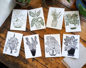 Indoor plants 'plant lyf' greetings cards