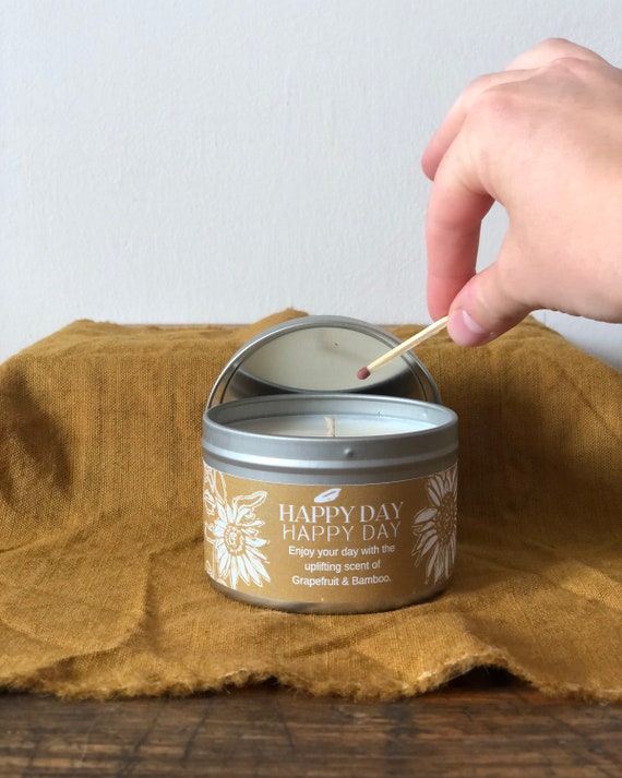 Eco friendly hand-poured Happy Day Candle