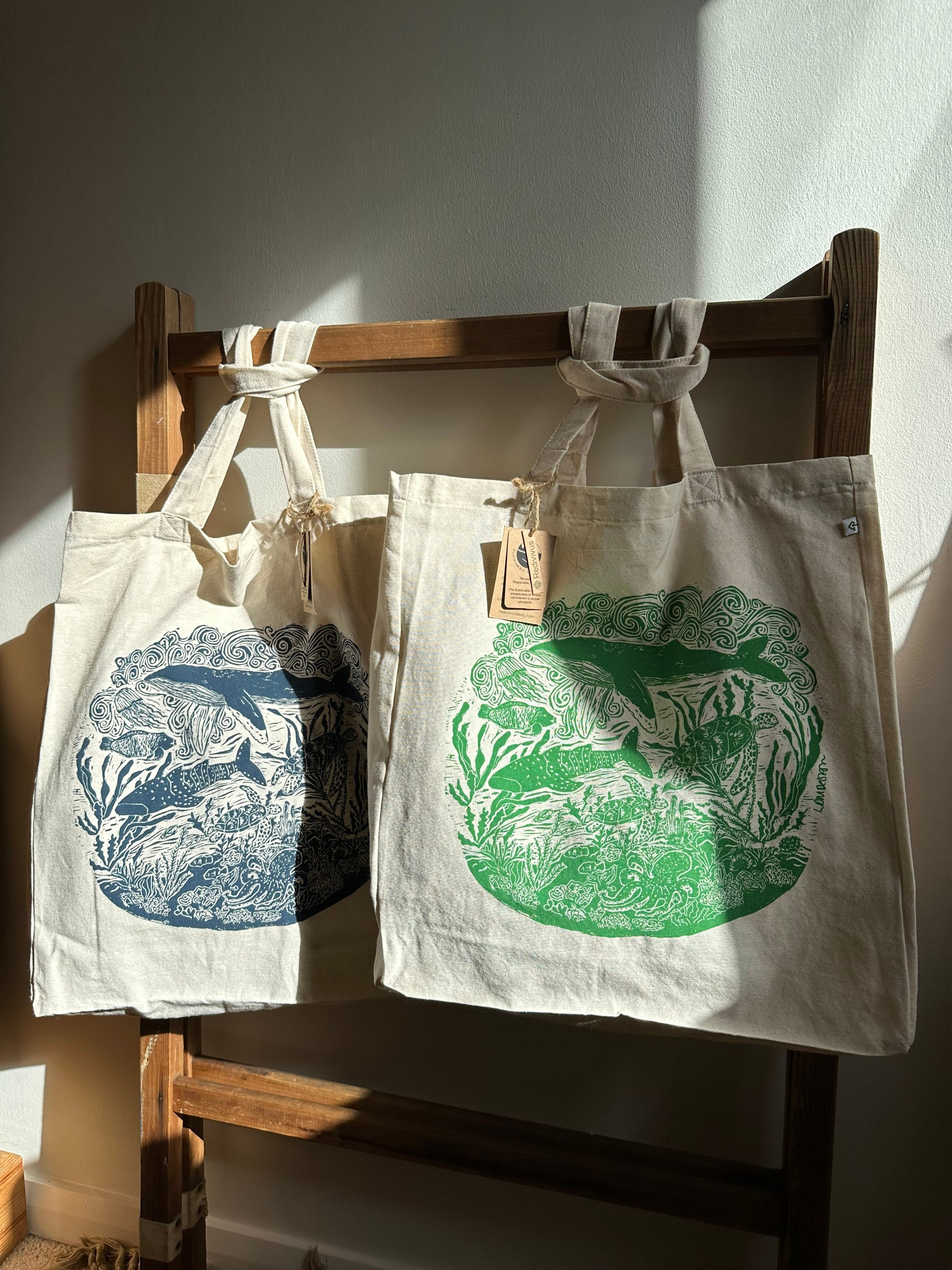Eco Friendly sea Life Recycled Plastic RPET Tote Bag/ Luxury Etsy UK