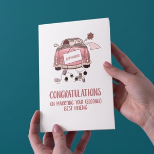 Gefeliciteerd met het trouwen met uw (tweede) beste vriend bruiloft kaart-gratis UK scheepvaart