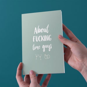 Sobre cartão de casamento/noivado do Fucking Time Guys - frete grátis para o Reino Unido